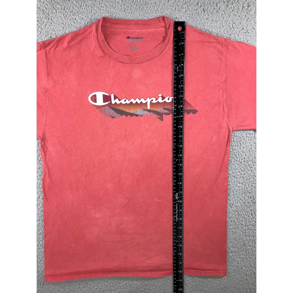 Champion Graphic T-Shirt M Red Mountain Logo Retro Faded Street Outdoor Gorpcore - Picture 12 of 12
